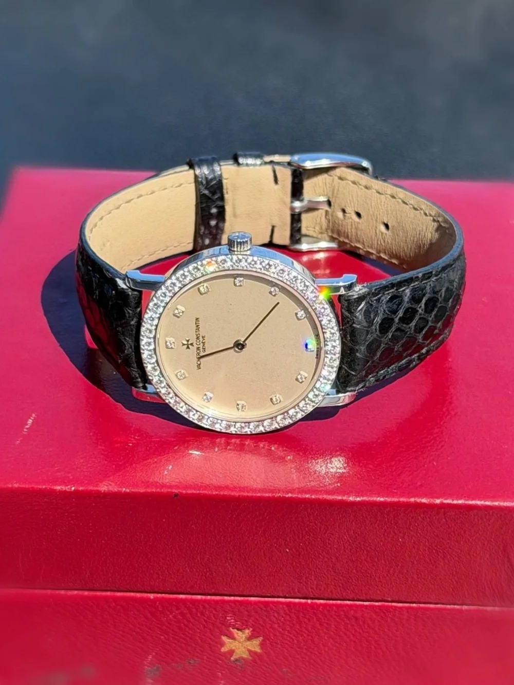 Vintage Vacheron Constantin Geneve  31540 18K White Gold Factory Diamond Watch